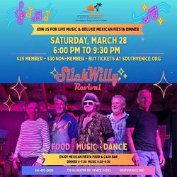 Live Music, Dancing and Dinner at the South Venice Civic Center March 28 6pm-9:30pm