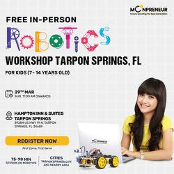 In-Person Free Robotics/Math Workshop for Kids at Tarpon Springs, FL  (7-14)