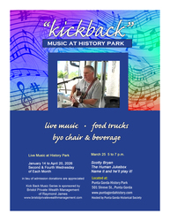 Live Music - Kick Back Music in History Park, featuring Scotty Bryan, the Human Juke Box, March 25