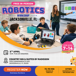 In-Person Free Robotics/Math Workshop for Kids at Jacksonville, FL  (7-14)