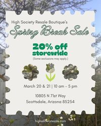 High Society Resale Boutique's Spring Break Sale | Secondhand Designer & Luxury