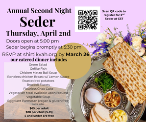 Second Seder at Shir Tikvah