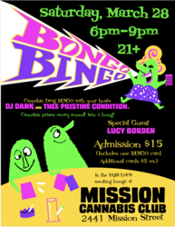 Get Loud & Proud at BONG-O BINGO on Saturday, March 28 at Mission Cannabis Club from 6-9pm