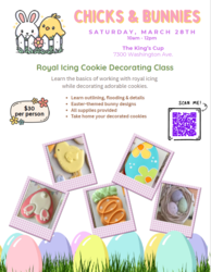 Chicks & Bunnies Royal Icing Cookie Decorating Class, Saturday March 28th