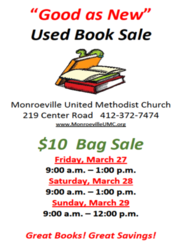 "Good as New" Used Book Sale at Monroeville United Methodist Church