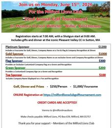 Milford Lions Club 22nd Annual Golf Tournament
