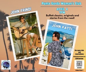 John Frinzi & John Patti in concert April 4, 2026 at the PG Woman's Club Building, 118 Sullivan St.