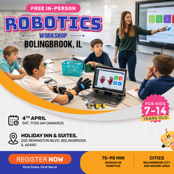 In-Person Free Robotics/Math Workshop for Kids at Bolingbrook, IL  (7-14)