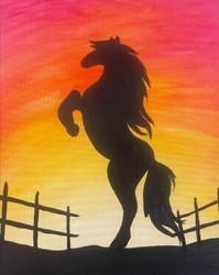 "Neon Glow Paint Party: Mustang Sunrise" In-Studio Paint Party!