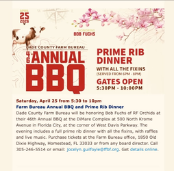 Dade County Farm Bureau 46th Annual BBQ and Prime Rib Dinner