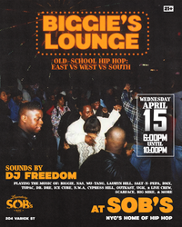 Biggie's Lounge: East vs West vs South Old-School Hip Hop Party