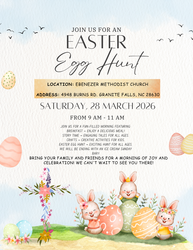 Easter Egg Hunt and Party, Ebenezer Methodist Church, March 28, 9-11:00 am