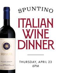 Italian Wine Dinner at Spuntino Wine Bar