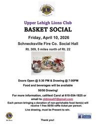 Upper Lehigh Lions Club Basket Social Fundraiser