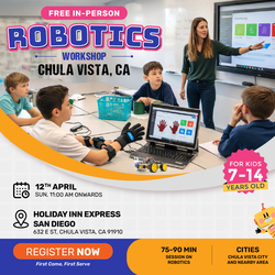 In-Person Free Robotics/Math Workshop for Kids at Chula Vista, CA (7-14)