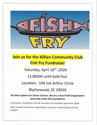 Killian Community Club Fish Fry Fundraiser Event