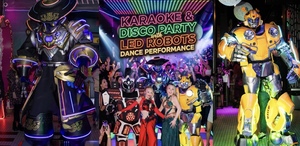 Karaoke&Dance night with Futuristic Led Robots Performance Show
