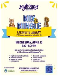 Joybound People & Pets presents: Mix and Mingle at Lafayette Library