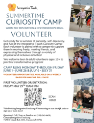 Be a Volunteer Buddy for Special Needs Kids and Teens Summertime Curiosity Camp!