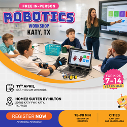 In-Person Free Robotics/Math Workshop for Kids at Katy, TX (7-14)