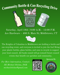 Community Bottle & Can Recycling Drive