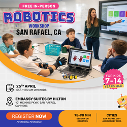 In-Person Free Robotics/Math Workshop for Kids at San Rafael, CA (7-14)