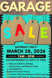 HUGE GARAGE SALE – Furniture, Clothes, Home Decor & More! SATURDAY ONLY!