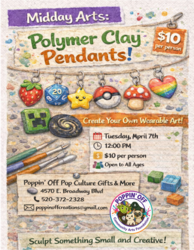 🎨✨ Midday Arts: Polymer Clay Pendants @ Poppin' Off ✨🎨