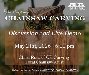Chainsaw Wood Carving | CR Carving | May 21st | 6:00 pm