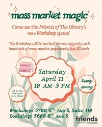Mass Market Magic: $1 Book Sale on April 11!