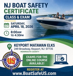 Keyport New Jersey Boat Safety Certificate Classes and Exams