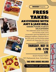 Fress Takes: Feasting on Joy An Evening with Amy & Jake Dell Sababa Foods x Katz's Delicatessen
