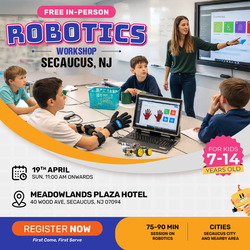 In-Person Free Robotics/Math Workshop for Kids at Secaucus, NJ (7-14)
