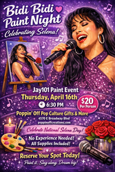 💜🎤 Bidi Bidi Paint Night – Celebrating Selena @ Poppin' Off 🎨✨