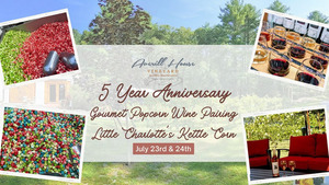 Lil Charlotte Gourmet Popcorn and Wine Tasting Bar | 5 Year Anniversary Celebration July 23rd & 24th
