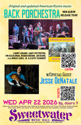 New American Roots Album Tour,.Back pOrchEstra at Sweetwater Wed Apr 22 8:00 w/ guest Jesse DeNatale