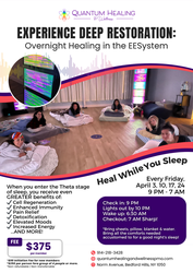 Experience a powerful night of rest, restoration, and renewal with our Overnight Healing in the EE.