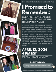 Holocaust Remembrance Day with Speaker, Jessica Blank (Virtual Only)