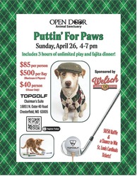 Puttin For Paws TopGolf Fundrasier benefiting Open Door Animal Sanctuary