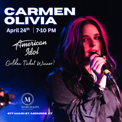 Carmen Olivia, American Idol Golden Ticket Winner, Live at Marcello's in Monroe, CT