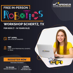 In-Person Free Robotics/Math Workshop for Kids at Schertz, TX (7-14)