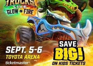 Hot Wheels Monster Trucks Live is back in Ontario 2026 with Glow-N-Fire!