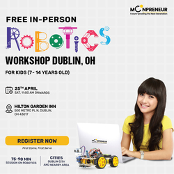 In-Person Free Robotics/Math Workshop for Kids at Dublin, OH (7-14)