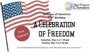 FREE Concert! NDC Presents "A Celebration of Freedom" May 2 and 3 in Dale City
