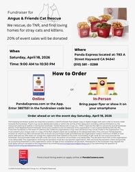 Angus & Friends Cat Rescue Fundraiser at Panda Express in Hayward