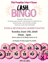 Pink Pumpkins Coins 4 Chemo Cash Bingo