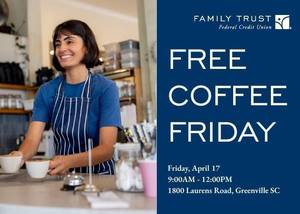 Free Coffee Friday – Celebrate Our First Year in Greenville!