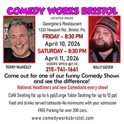 Friday & Saturday Night Comedy Laughs in Bristol, Pa @ 8:30 PM