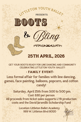 Boots and Bling- family event of line dancing and fun!