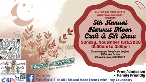 5th Annual Harvest Moon Craft & Gift Show, Chanhassen American Legion, 290 Lake Dr E, Chanhassen, MN
